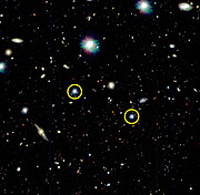 Field around quasar pair (circled) QP0110-0219