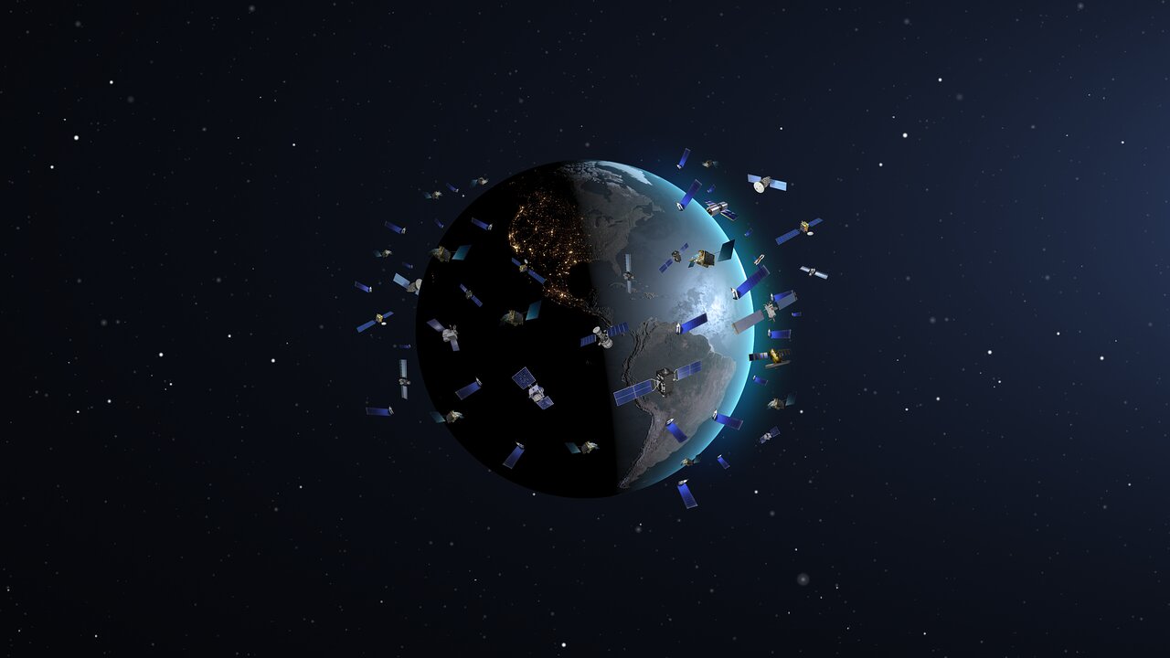 Constelaciones de satélites en órbitas terrestres bajas (impresión del  artista) | NOIRLab