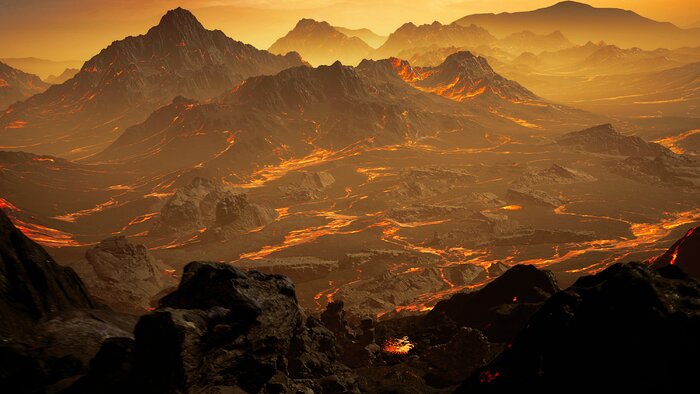 Artist’s impression of the surface of Gliese 486 b