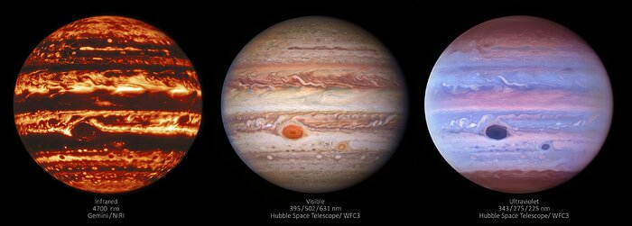 Tres versiones de Júpiter