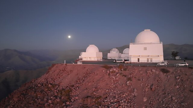 Street level aerial view of the Cerro Tololo Inter-American Observatory.