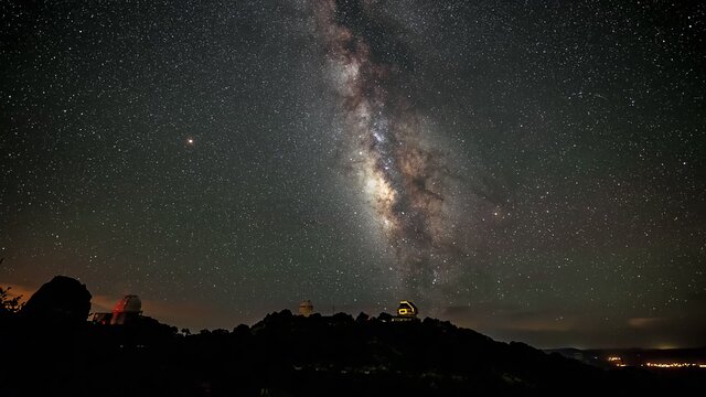 Milky Way Over WIYN 3.5-Meter Telescope Timelapse