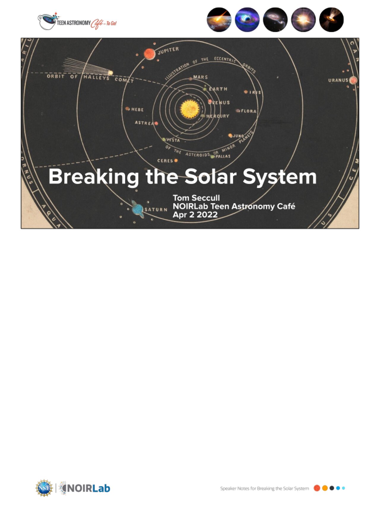 Educational Material: Breaking the Solar System Speaker Notes