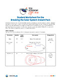 Educational Material: Student Worksheet for the  Breaking the Solar System Instant Pack