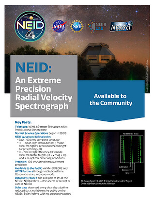 Handouts: NEID: An Extreme Precision Radial Velocity Spectrograph