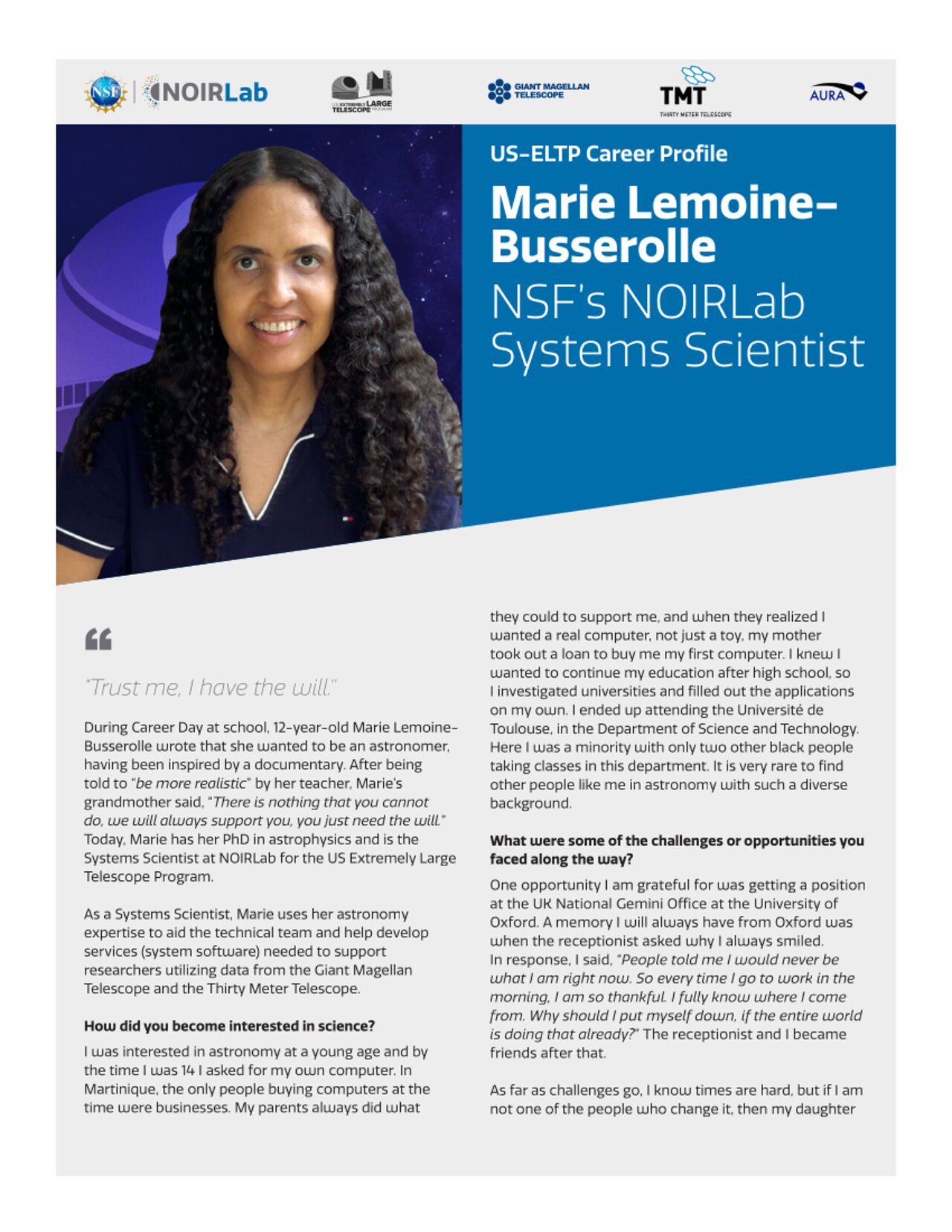 Handouts: US-ELTP Career Profile — Marie Lemoine-Busserolle