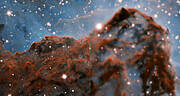 Carina Nebula western wall (with and without adaptive optics)
