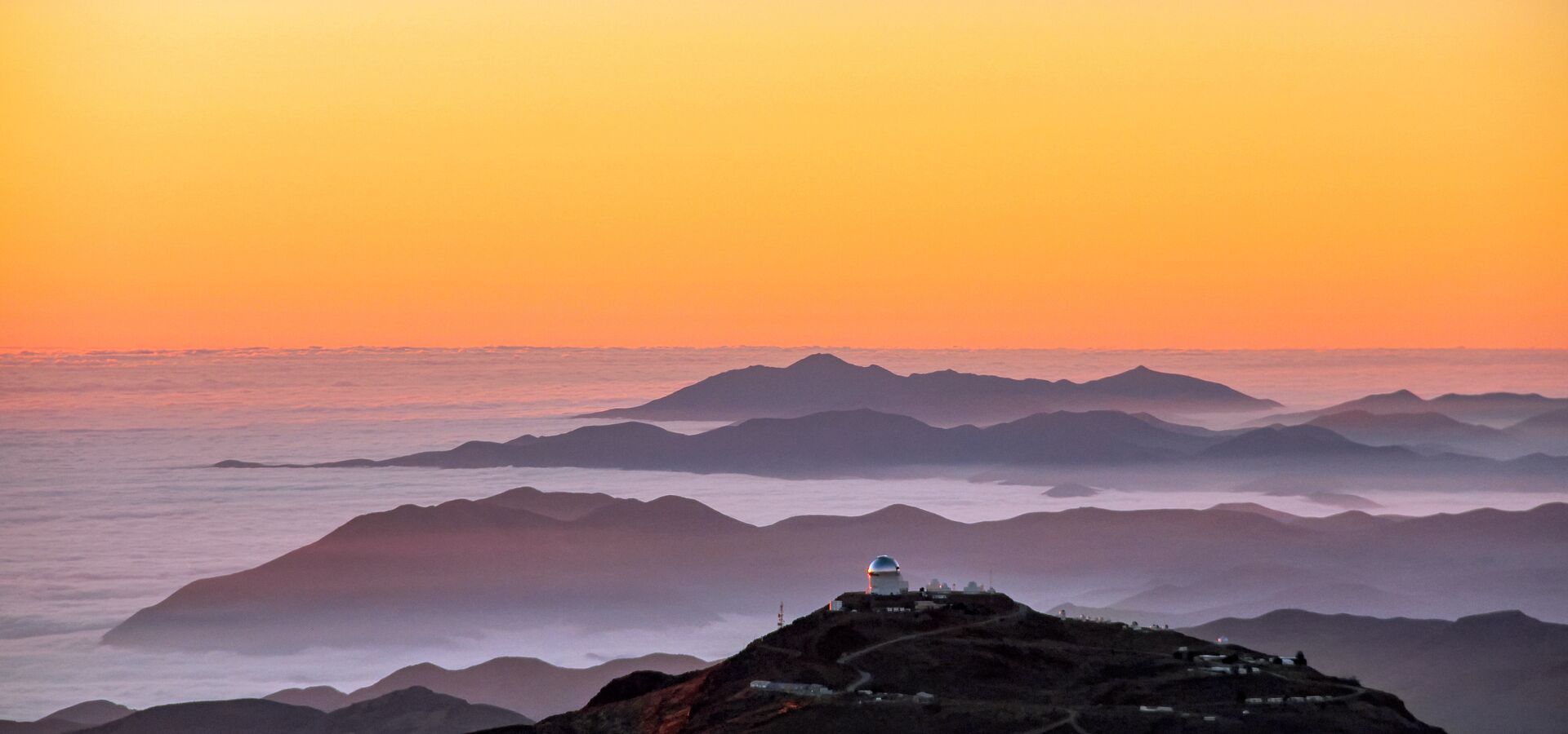 Aerial view of Cerro Tololo Inter-American Observatory (CTIO) as seen from Cerro Pachón.