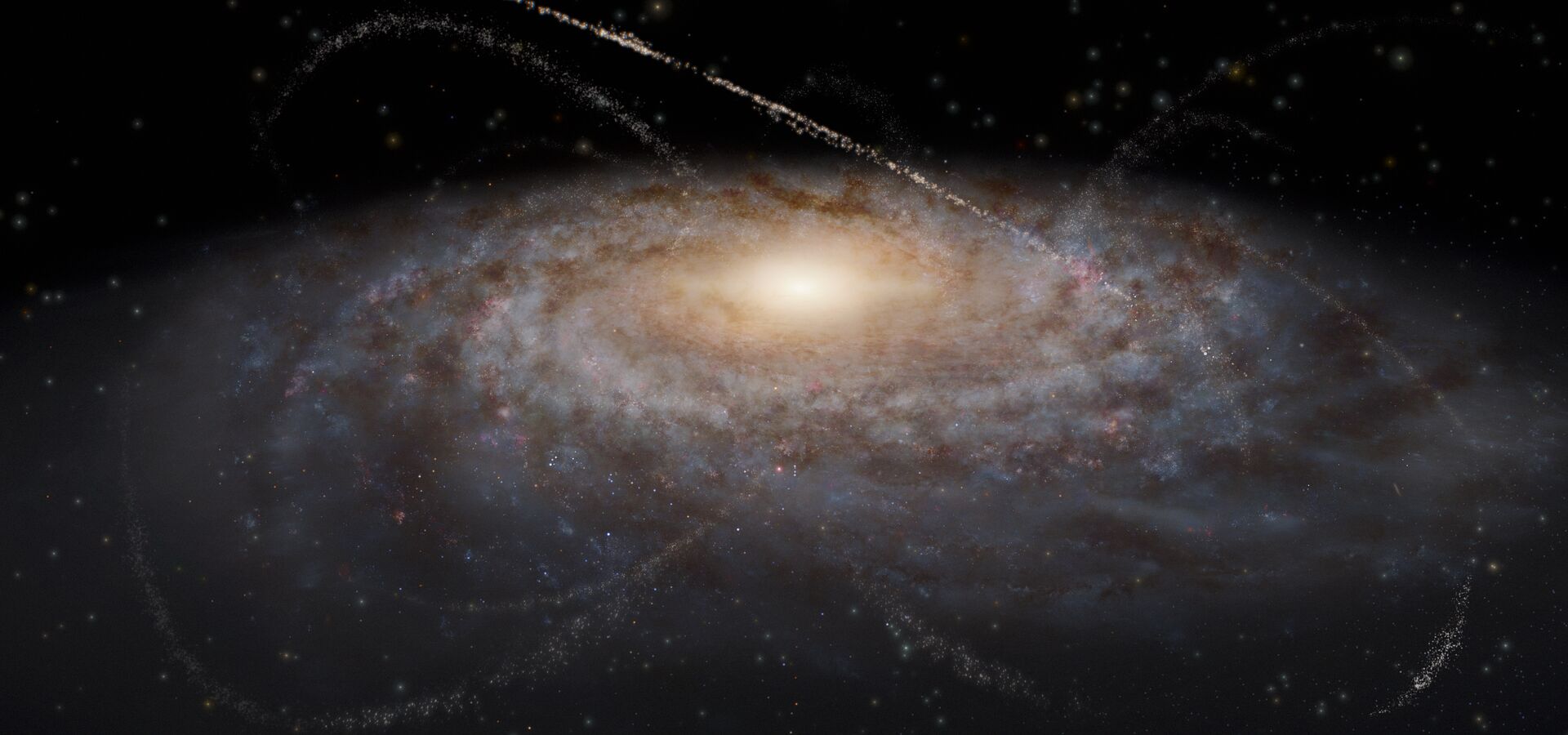 Artist’s Impression: Stellar streams in and around the Milky Way