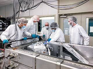 The NEID spectrograph, when it was being built at Penn State. 