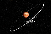 Artist's rendition with irregular satellites around Jupiter