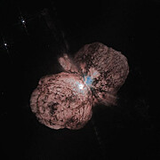 Eta Carinae surrounded by a billowing par of gas and dust clouds