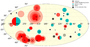 All hot spot detections from August 2013 through December 2015 shown on a full map of Io