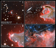 Extractos de la imagen del glóbulo cometario gigante CG 4
