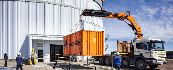 GHOST spectrograph arriving at Gemini South