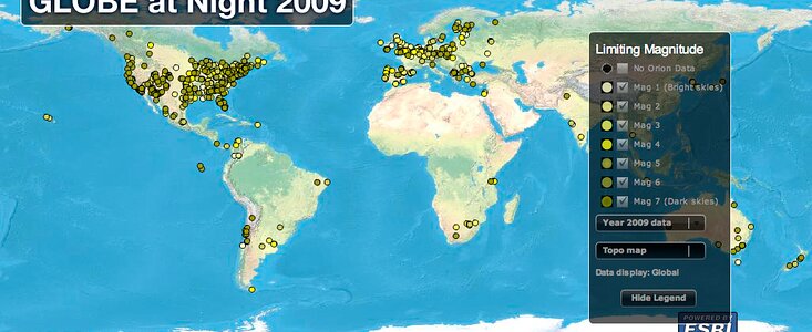 IYA2009 Boosts GLOBE at Night to Record Number of Dark-Skies Observations