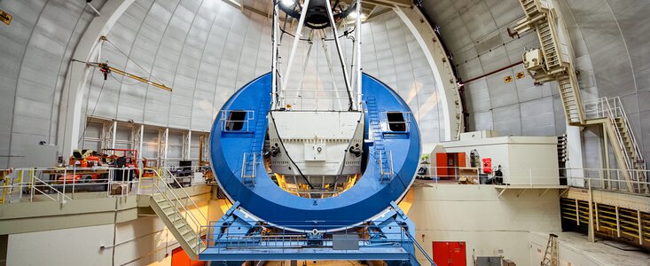 DESI Installed on the Mayall 4-meter Telescope