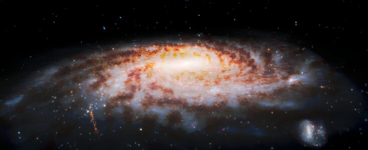Ilustración de la corriente estelar primordial cerca de la Vía Láctea