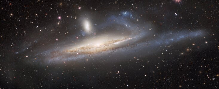 Cropped View of Galaxies in Lopsided Tug of War