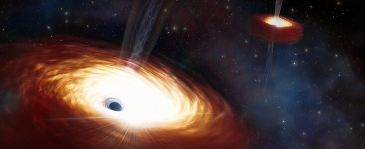Impresión artística del agujero negro binario supermasivo más pesado
