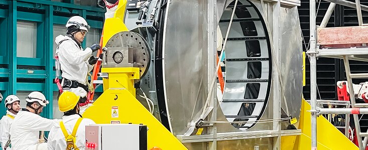 Rubin Observatory's secondary mirror is installed onto the telescope