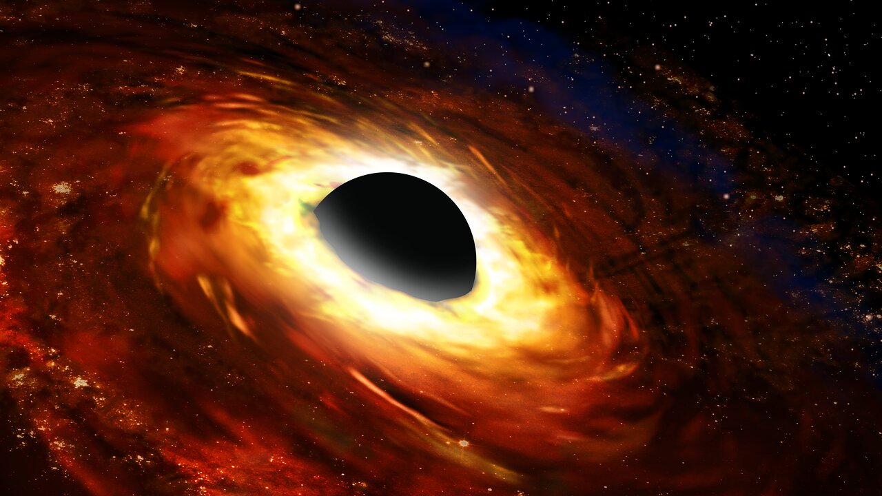 Artist's impression of a black hole and accretion disk