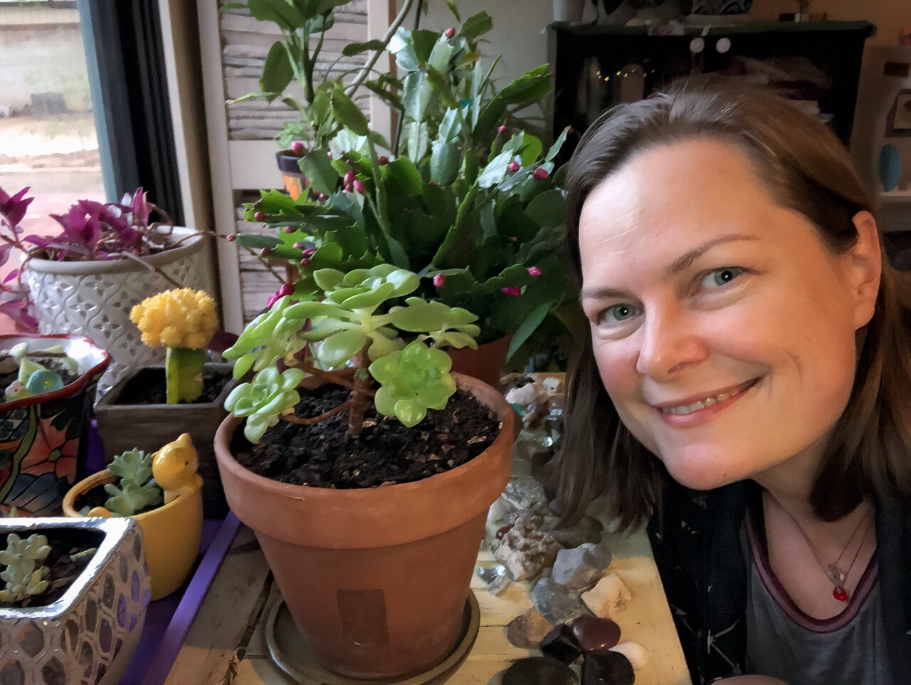 Amanda Bauer with plants
