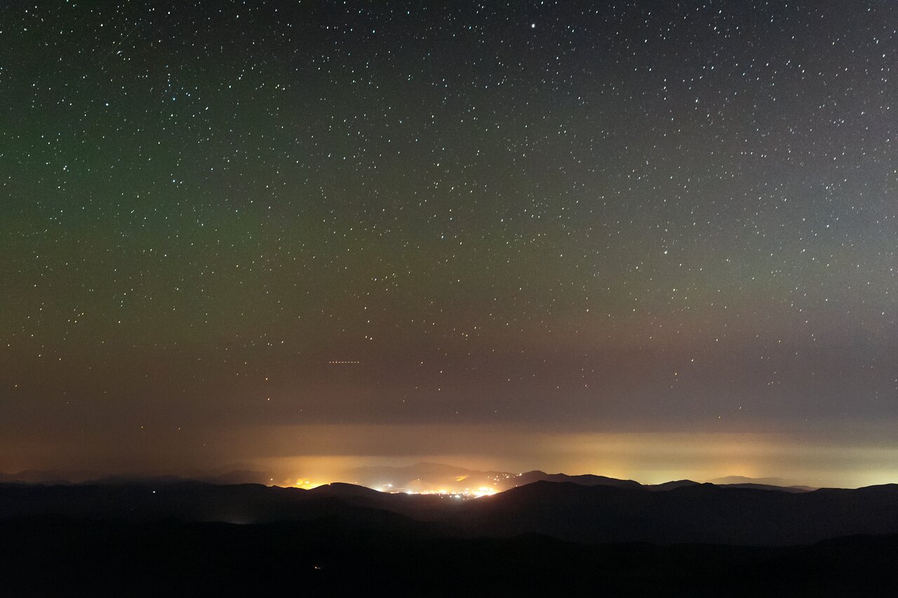 The lights of the town of Andacollo, Chile