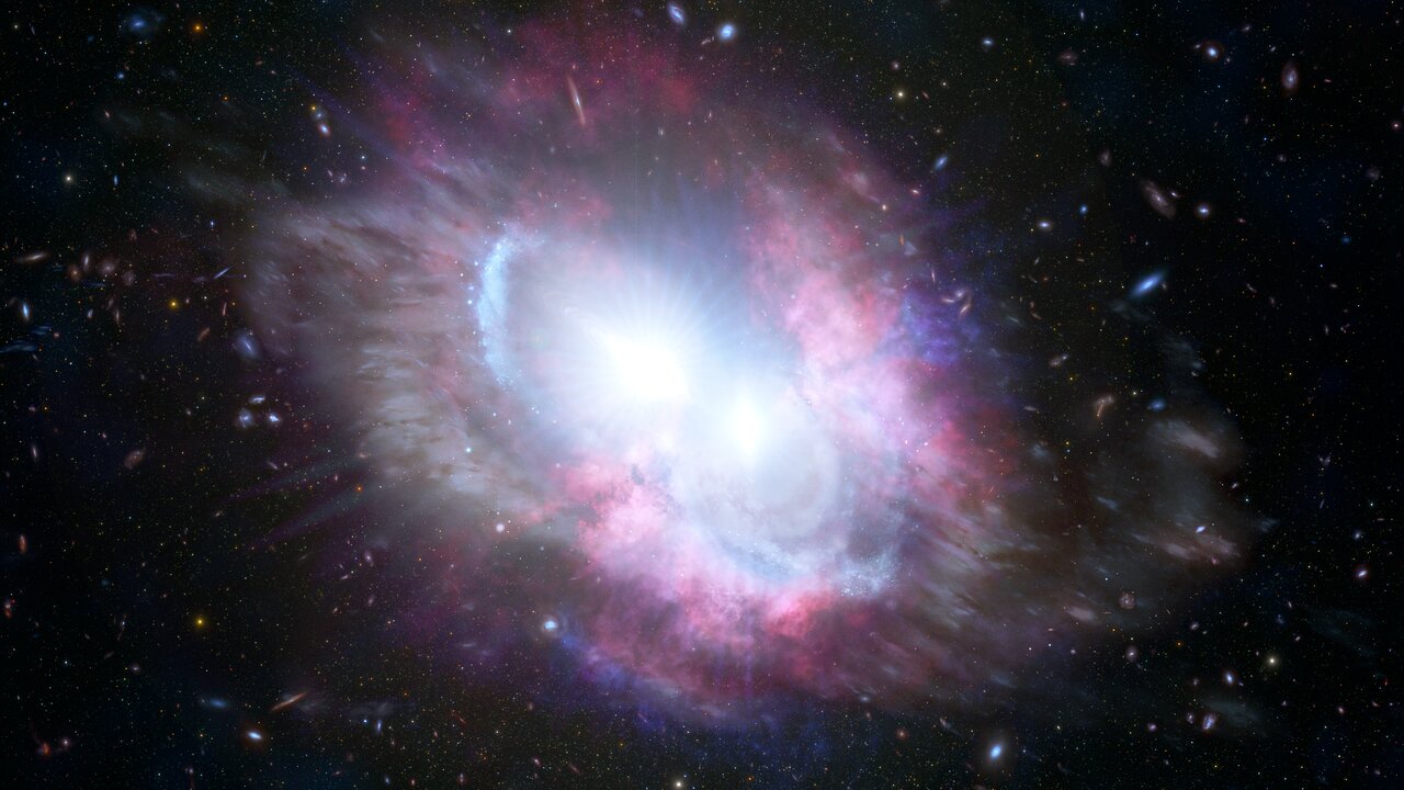 Dual Quasars Blaze Bright at the Center of Merging Galaxies