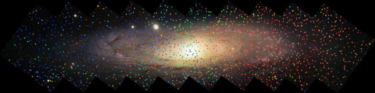 Extracto de las medidas de DESI de la Galaxia de Andrómeda