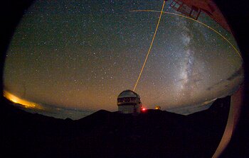 View of Gemini North from CFHT