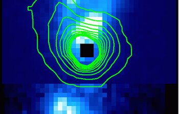 Reconstructed image from the NIFS integral field spectroscopy showing the H2 emission