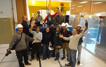 GPI team celebrates the arrival and assembly of the instrument's systems