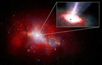 Astrónomos de NOIRLab descubren el agujero negro más voraz del Universo primitivo