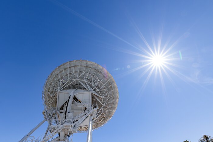 Very Long Baseline Array Dish and the Sun