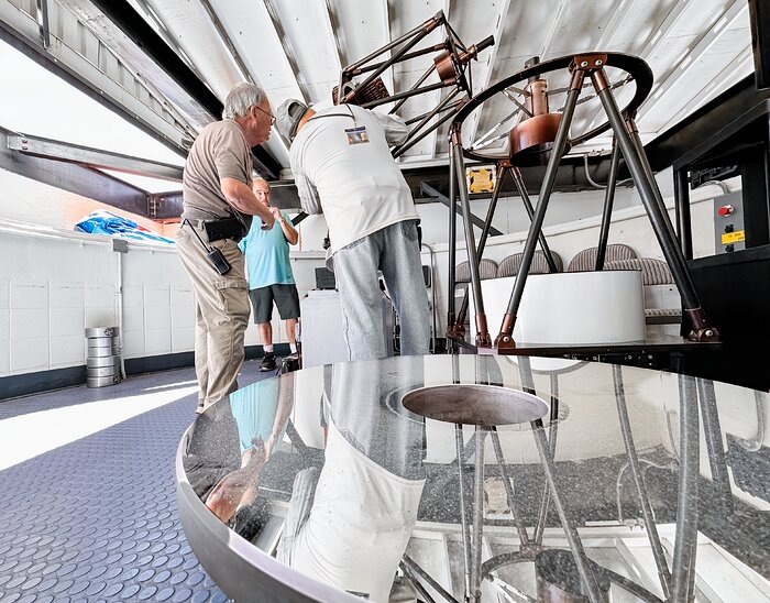 Maintenance at the Roll-off-Roff Observatory.