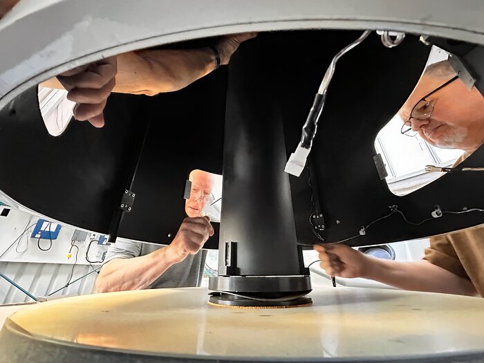 Trabajando en el Telescopio Shreve de 0,6 metros del Centro de Visitas