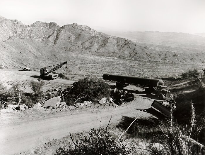 Vacuum Tank Being Transported