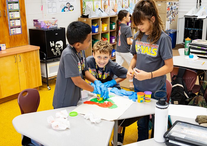 Hawaiʻi Students Experimenting with Playdough