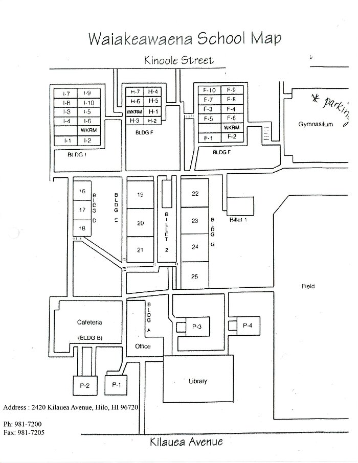 Waiakeawaena Elementary School Map