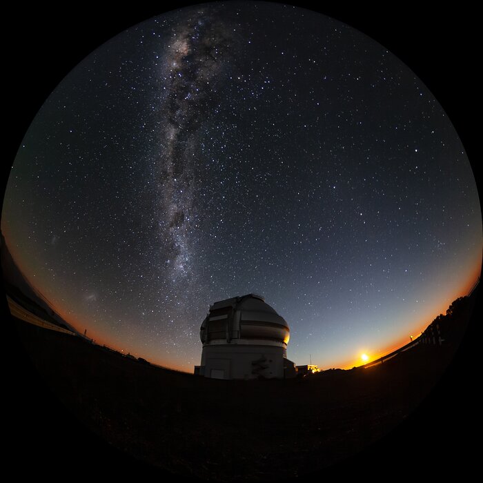 Milky Way and Magellanic Clouds over Gemini South