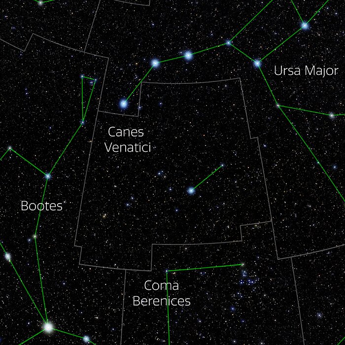 Canes Venatici (Annotated)