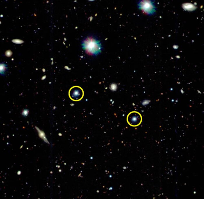 Field around quasar pair (circled) QP0110-0219