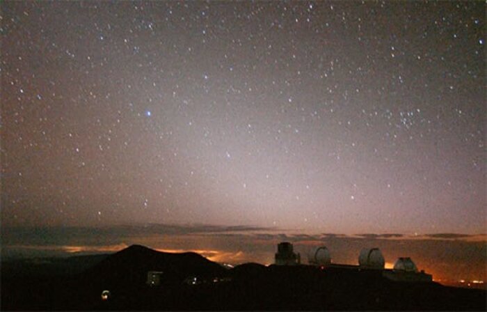 Zodiacal Light as seen from the summit area of Mauna Kea