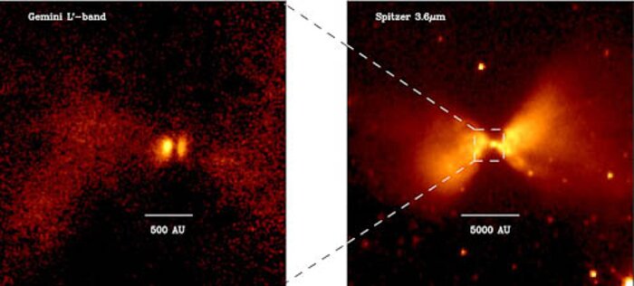 Gemini image of protostar L1527