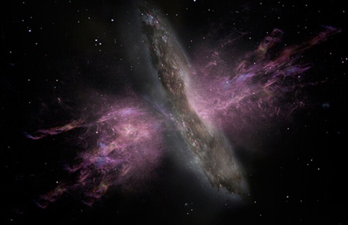 Artist's Impression of Galaxy with Outflow