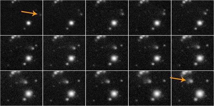 Fifteen consecutive sixty-second exposures of Comet 67P