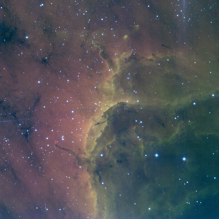 Frente de Ionización en la Nebulosa El Pelícano