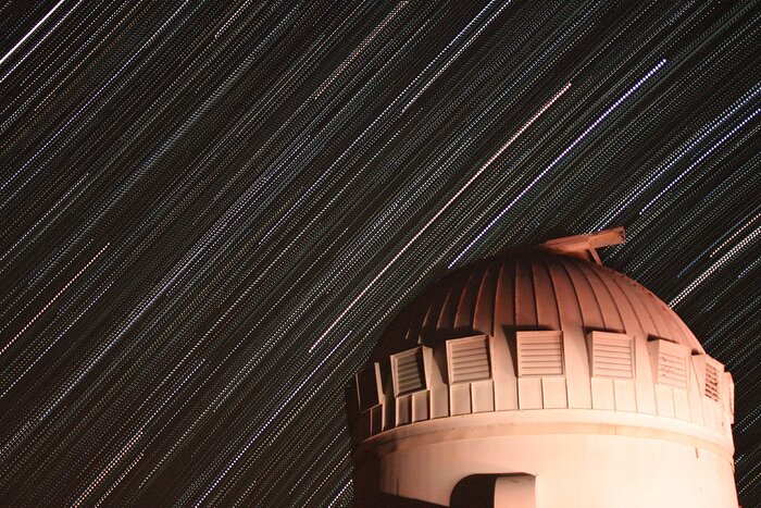 Star trails over the WIYN 0.9-meter Telescope on Kitt Peak National Observatory