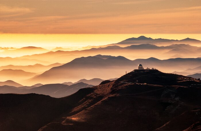 Cerro Tololo Inter-American Observatory amid mountain ranges